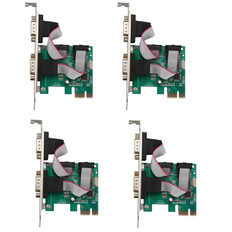 RS-232 Controller Cards Jojomino 4X PCI-E PCI Express Dual Serial DB9 RS232 2 Ports Controller Adapter Card Green