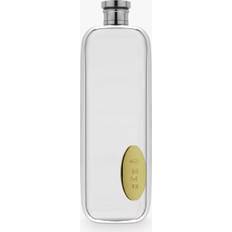 English Pewter Company with Brass Bradge Hip Flask