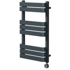 Heated Towel Rails Wholesale Domestic Darby 850mm x 500mm Curved Digital Thermostatic Electric Heated Towel Rail Anthracite
