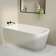 Freestanding Bathtubs Amaro Freestanding Single Ended Left Hand Corner Bath 1500 x 800mm White
