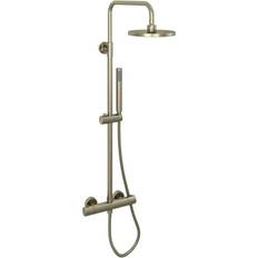 Brass Shower Sets Eastbrook Meriden Round Thermostatic Telescopic Shower Set with Bar Valve Brass