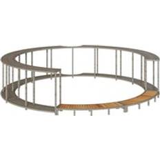 Grey Hot Tubs vidaXL Hot Tub Surround with Storage and Wooden Step Grey Poly Rattan