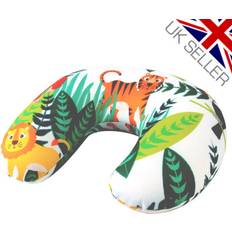 Kids Neck Support Pillow Travel Small Lions Tigers Jungle Theme