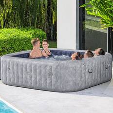 Oppblåsbare Boblebad Bestway Oppblåsbart Boblebad San Francisco HydroJet Pro 7 Grey Marble 230x230x71cm