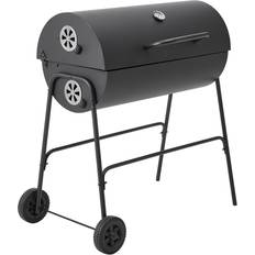 Living and Home Black Outdoor Garden Charcoal Grill with Wheels 42 x 78 x 22 cm