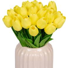 Tulips 33.5 cm Tall White/Green