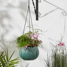 Dunelm Green Resin Hanging Basket Lotus Flower Plant Pot