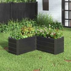 Metal raised beds Garden Sanctuary L-shaped Metal Raised Bed Black