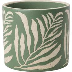Burgon & Ball Leaf Stoneware Indoor Plant Pot Green