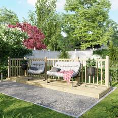 Decking Timber Power Sheds Treated Timber Decking Kit 4ft x 16ft Light Brown