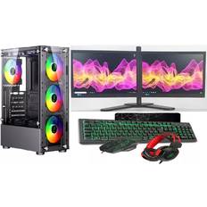 Gaming PC Dual Bundle Intel Core i7 16GB RAM 1TB 128GB SSD GT730 2GB Win 11 2x22 Bundle