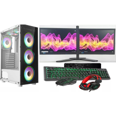Gaming PC Dual Bundle Intel Core i7 16GB RAM 1TB 128GB SSD GT730 2GB Win 11 2x22 Bundle