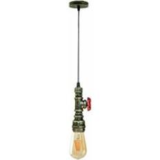 LEDSone Chandelier Ceiling Light Water Pipe E27 Loft Light ~2575 - Brushed Brass Pendant Lamp