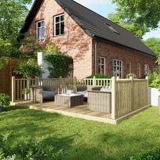 Pinewood Decking Timber Power Sheds Treated Timber Decking Kit 10ft x 16ft Light Brown