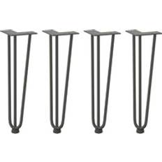 Gråa Bordsben vidaXL Hårnålsformade 4 St Antracit 42 cm Massivt Stål Bordsben