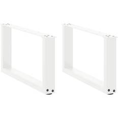 vidaXL Sofabordben U-formet 2 stk 60x 30-31 cm Stål Hvid Bordben