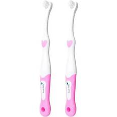 Brush-Baby Baby Toothbrush Double Pack Pink
