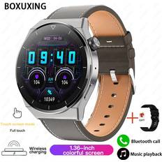 Aihontai Brown Leather GT3 Pro Men's Smart Watch