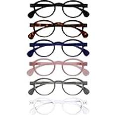 Opulize OCA Läsglasögon 6-pack Modern Retro Rund Ram +2,00