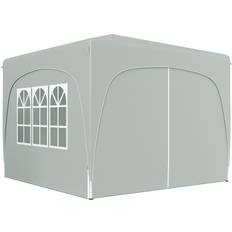 OutSunny Pavillon 3x3m Wasserabweisend Stabil Winterfest Pop-up Faltpavillon Hellgrau