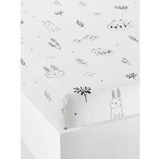 Baby Fitted Sheet Magic Forest Theme White Print