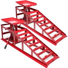 Wiltec Bilramp 2x Med Hydraulisk Domkraft 2000 kg Uppkörningsramp