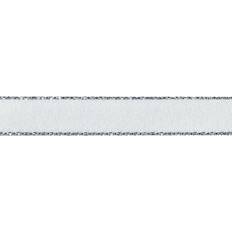 Silver Wrapping Paper & Gift Wrapping Supplies Berisfords Silver Edge Satin Ribbon 1 White 7mm per Metre