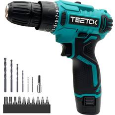 Battery Set on sale Teetok 12V Cordless Drill Driver Kit 17pcs