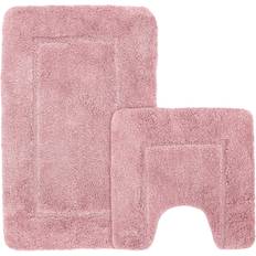 Blush Micro Fibre Bath Mat Set Pink