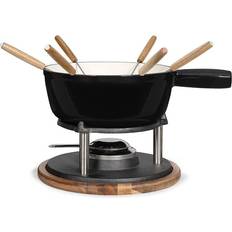 Livoo MEN426N Traditional Fondue Set Enamelled Cast Iron Black