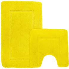 Yellow Micro Fibre Bath Mat Set