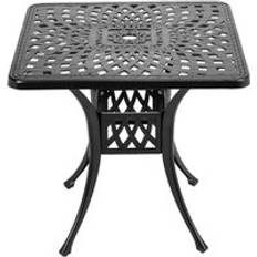 LivingAndHome Aluminum Square Outdoor Dining Table Black