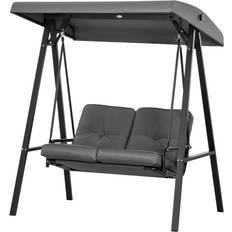 OutSunny Gunga 2-sits med Soltak 145 x 116 x 172 cm Svart