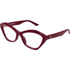 Glasses & Reading Glasses Balenciaga Woman BB0341O 006 Vista Frames Acetate Red Transparent Cat Eye
