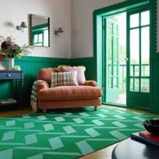 Sophie Robinson Zig Zag Wool Rug - Turquoise/Jade