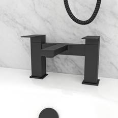 Modern Deck Mounted Matte Square Bridge Bath Filler Mixer Tap