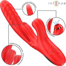 Sexleksaker Intense Karol Multifunction Vibrator Thrust & Stimulation & Suction Red