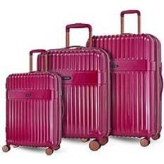 Rock ABS Plastic Suitcase Sets Rock Luggage Selene Pink 3-Piece Set