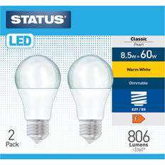 Pack of 2 Warm White Dimmable Classic Pearl Lightbulbs