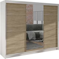 Bruna Garderober Cyria Med Spegel 200 x 215 cm Brun Vit Garderob