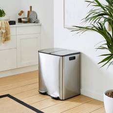 Dunelm Curve 20/20 Litre Stainless Steel Pedal Bin