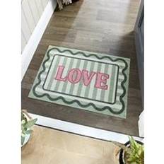 Veryhome My Love Nylon Washable Doormat 50 x 75 cm Green