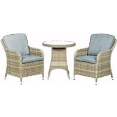 Royalcraft Wentworth Rattan Garden 2 Seats Grey Cushions Bistro Set
