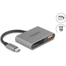 Speicherkartenleser DeLock USB-C Card Reader für SD und Micro Speicherkarten 10 Gbps Typ-A Port