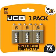 JCB 9V Super Alkaline Batteries Pack of 3