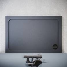Anti-Slip Rectangular Slate Effect Shower Tray 1000 x 700 x 40 mm