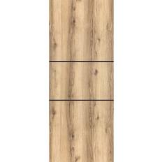 Doors SartoDoors Slab Barn Panel 30 84 inches Planum 0014 Oak with Frosted Glass Interior Door (x)