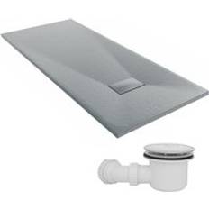 NRG Anthracite Rectangle Slate Effect Bathroom Shower Tray 1600 x 700mm