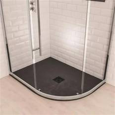 Showers Eastbrook Crossland Black Slate 1200 x 900mm Offset Quadrant Shower Tray