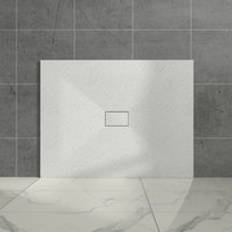 Showers Aquariss White Rectangular Shower Tray Slate 1300x1000mm with Waste